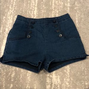 Denim high waist shorts